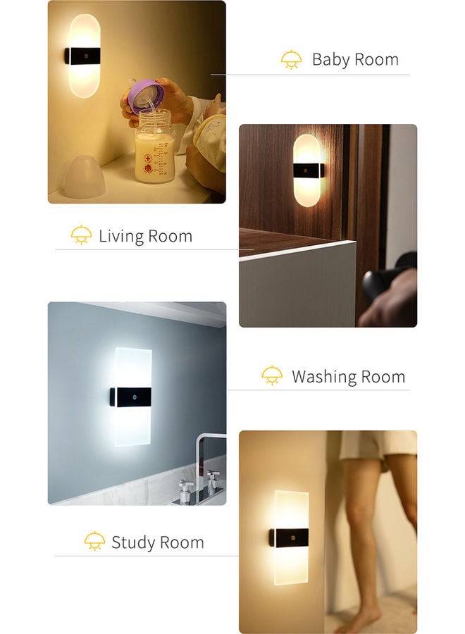 Generic - Sensitive PIR Motion Sensor Human Detector Wall Light White - Image 1
