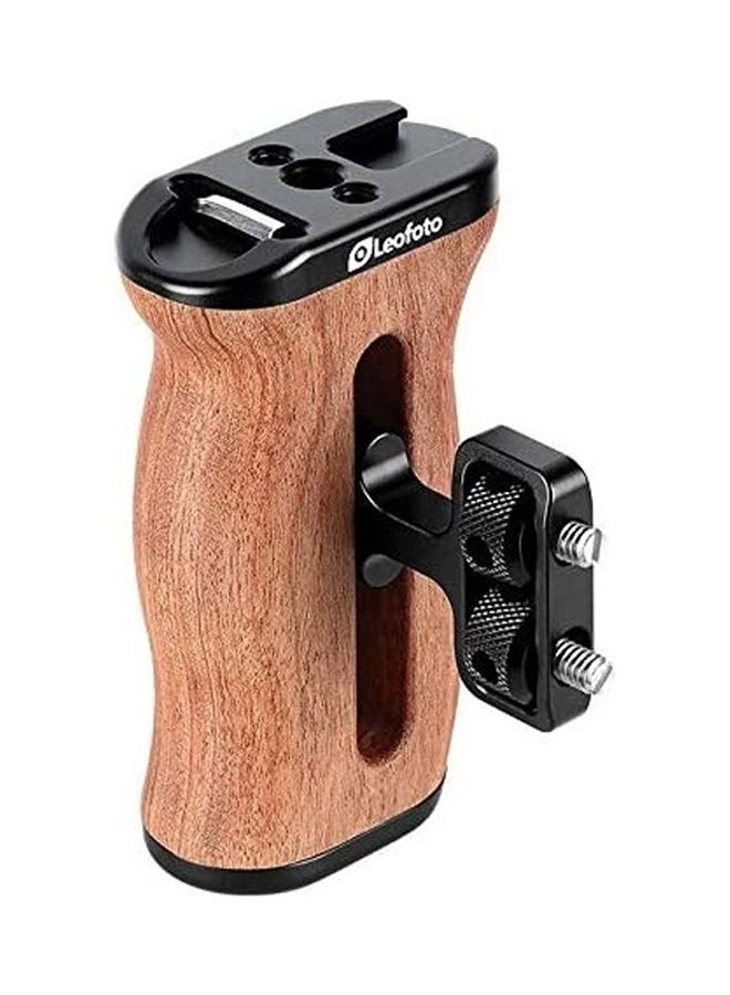 Leofoto Wooden Handle Grip Mount Black/Brown - Image 1
