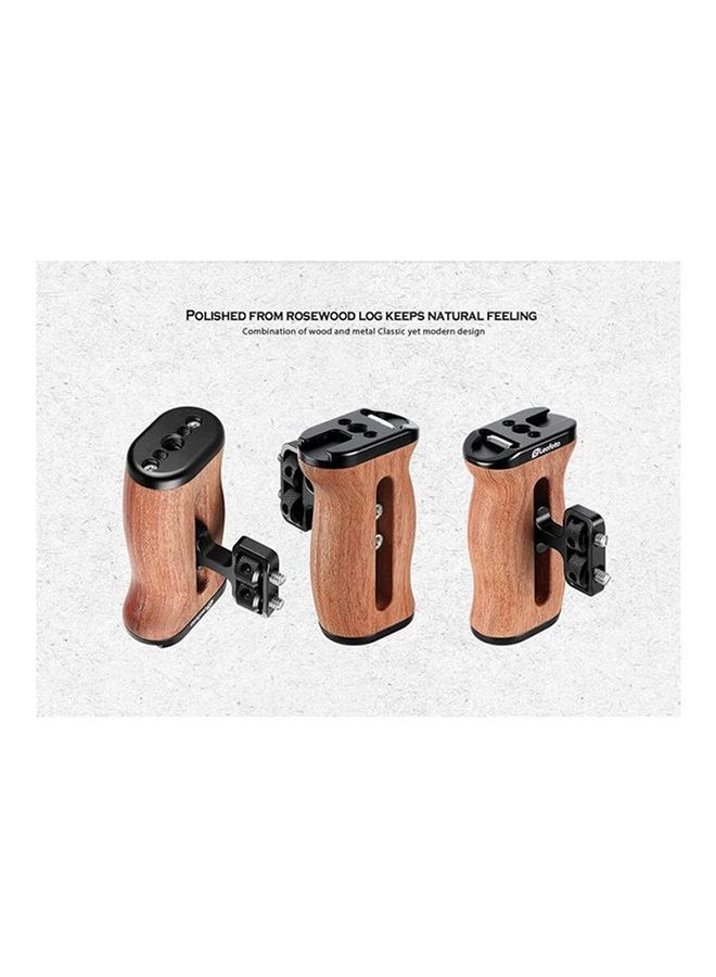 Leofoto Wooden Handle Grip Mount Black/Brown - Image 3