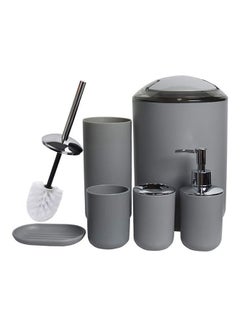 6-Piece Bathroom Accessories Set Grey 30x20x20cm
