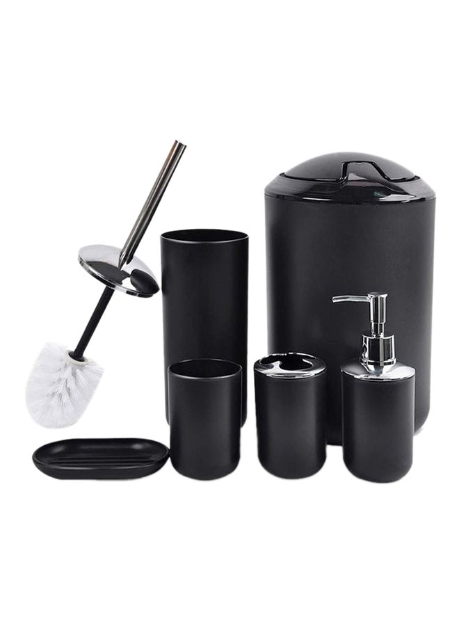 طقم إكسسوارات حمام مكون من ست قطع أسود 30 x 20 x 20سم  - Image 1