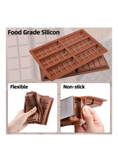 XiuWoo Break Apart Chocolate Protein and Engery Bar Silicone Mold Brown 6.65 x 10inch  - Image 3