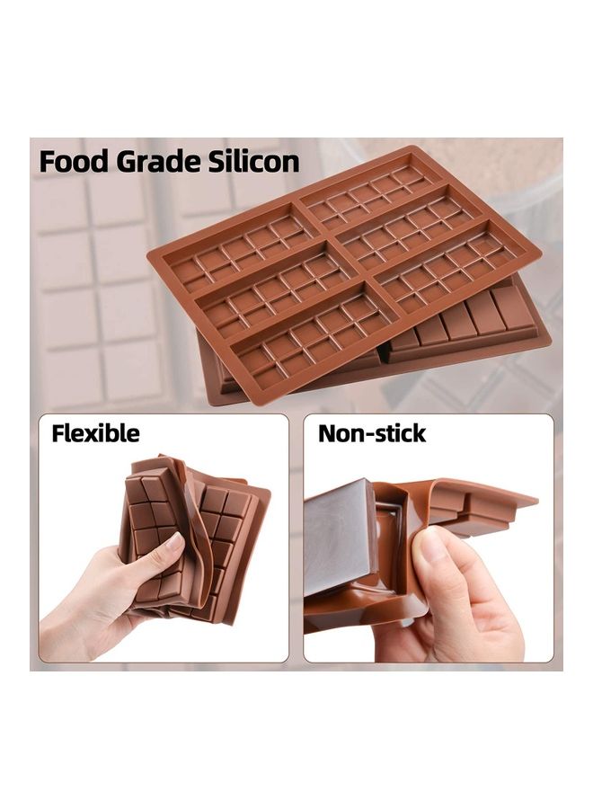 XiuWoo Break Apart Chocolate Protein and Engery Bar Silicone Mold Brown 6.65 x 10inch  - Image 3
