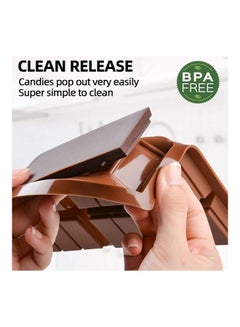 XiuWoo Break Apart Chocolate Protein and Engery Bar Silicone Mold Brown 6.65 x 10inch  - Image 4