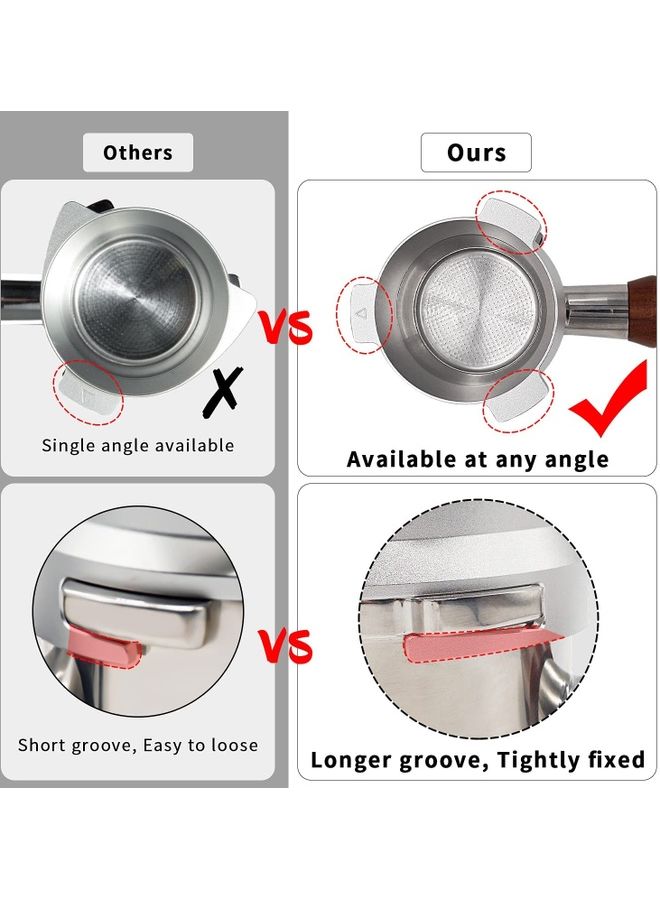 XiuWoo Dosing Funnel Aluminum Metal Hands-Free Ring with Grinder Trigger Silver 54mm - Image 2