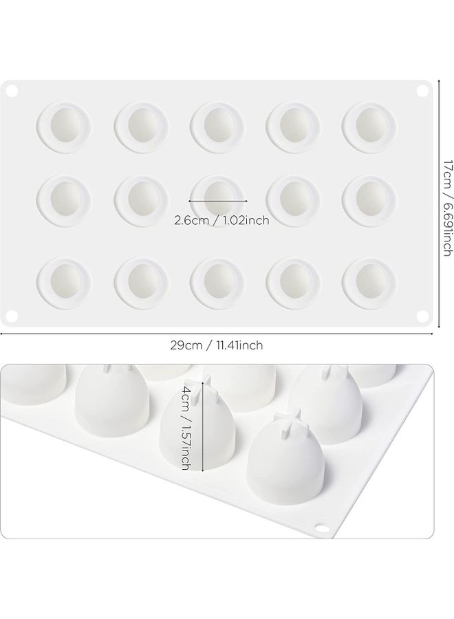 شو وو قالب من السيليكون مع 15 تجوفات على شكل فراولة أبيض 29 x 17سم - Image 3