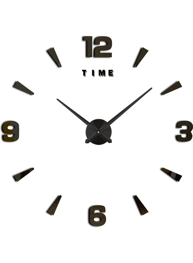 3D Wall Clock with Mirror Sticker For Home Decoration Black 80x80x3cm