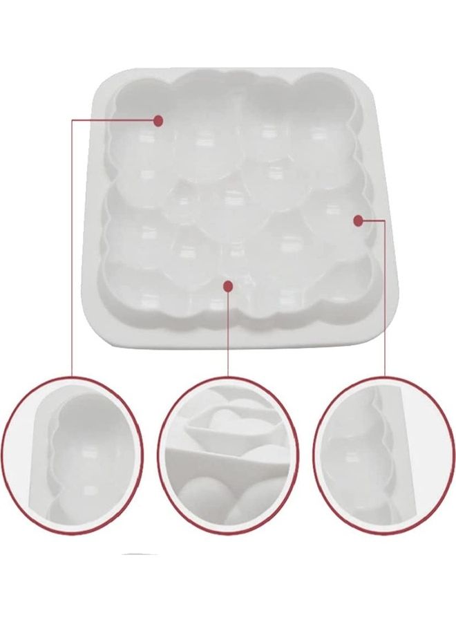 XiuWoo 3D Clouds Cake Silicone Baking Mould White 20.5 x 20.5 x 4.5cm  - Image 4