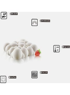 XiuWoo 3D Clouds Cake Silicone Baking Mould White 20.5 x 20.5 x 4.5cm  - Image 2