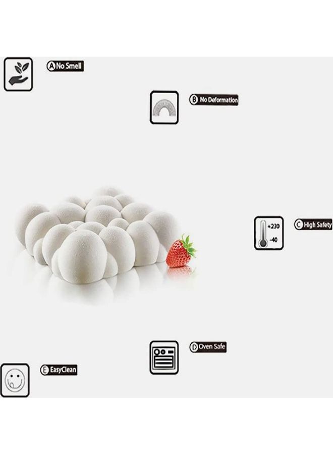 XiuWoo 3D Clouds Cake Silicone Baking Mould White 20.5 x 20.5 x 4.5cm  - Image 2
