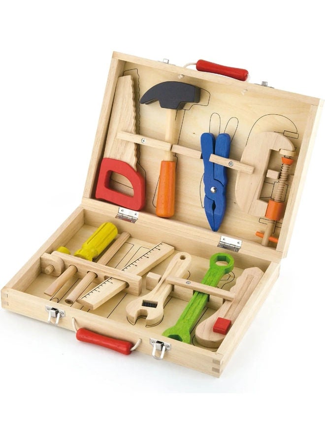 Brain Giggles  Pretend Play Wooden Tool  Box