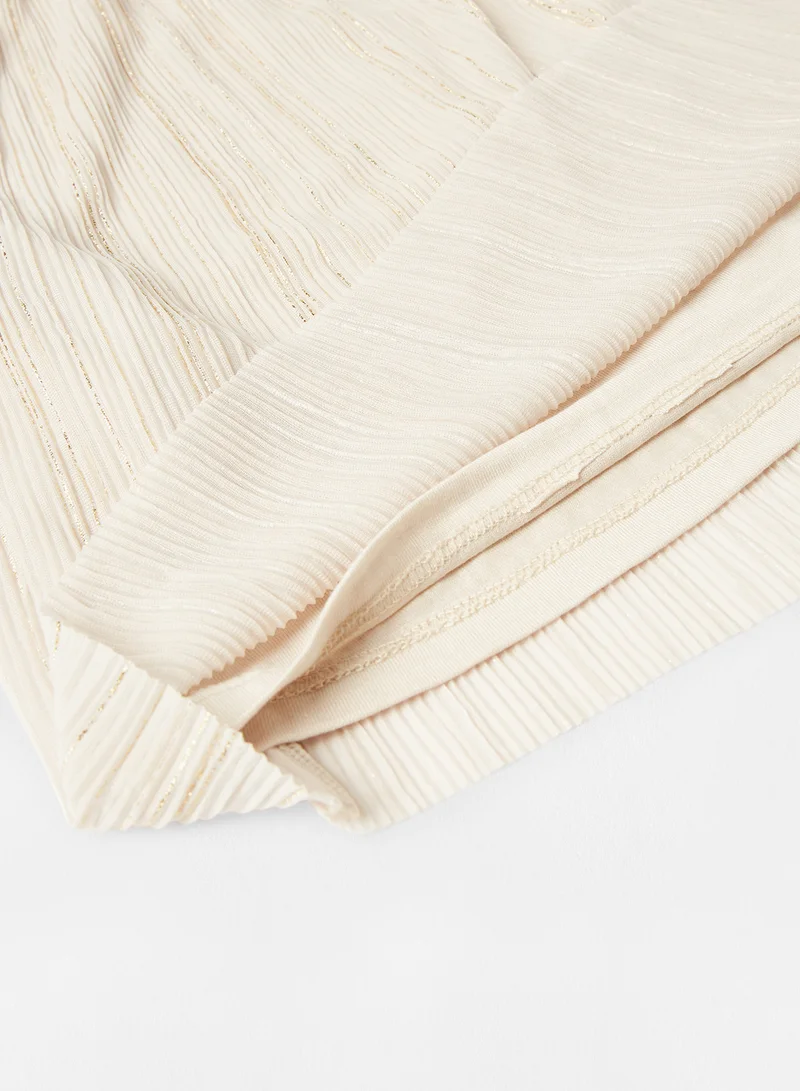 MANGO Kids/Teen Textured Lurex Skirt Beige/Gold