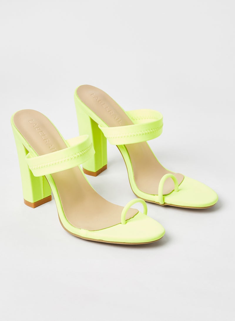LABEL RAIL - Block Heel Sandals Green - Image 1