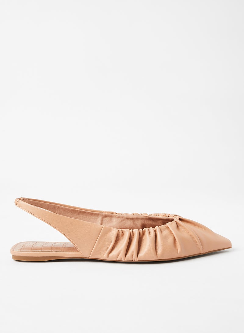 CALL IT SPRING - Scrunchy Slingback Ballerinas Peach - Image 1
