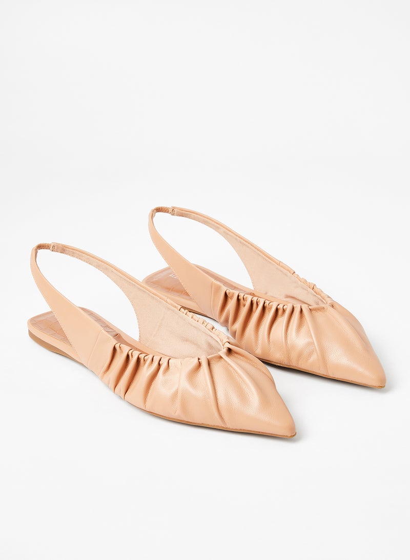 CALL IT SPRING - Scrunchy Slingback Ballerinas Peach - Image 1