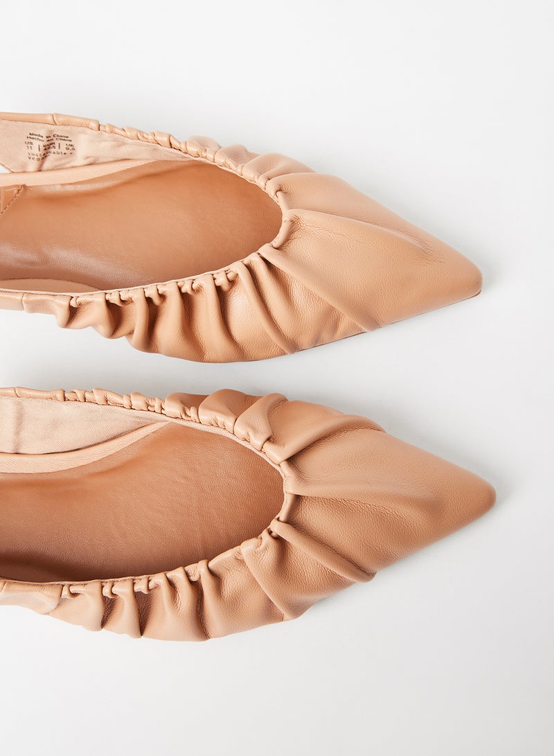 CALL IT SPRING - Scrunchy Slingback Ballerinas Peach - Image 1