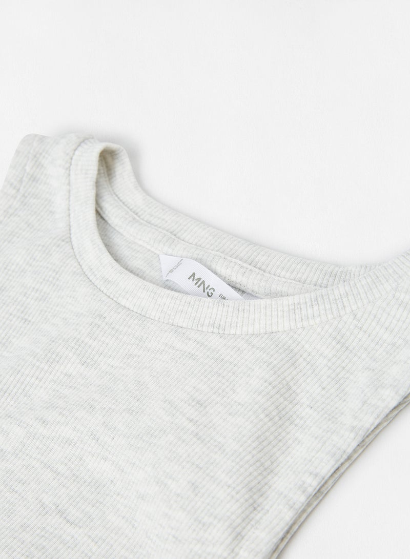 MANGO - Kids Basic Tank Top Grey - Image 1