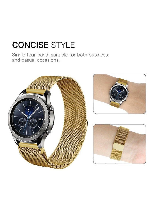 Generic - Gear S3 Frontier - Classic Watch Band, 22Mm Milanese Loop Adjustable Stainless Steel Replacement Strap Bands Gold - Image 1