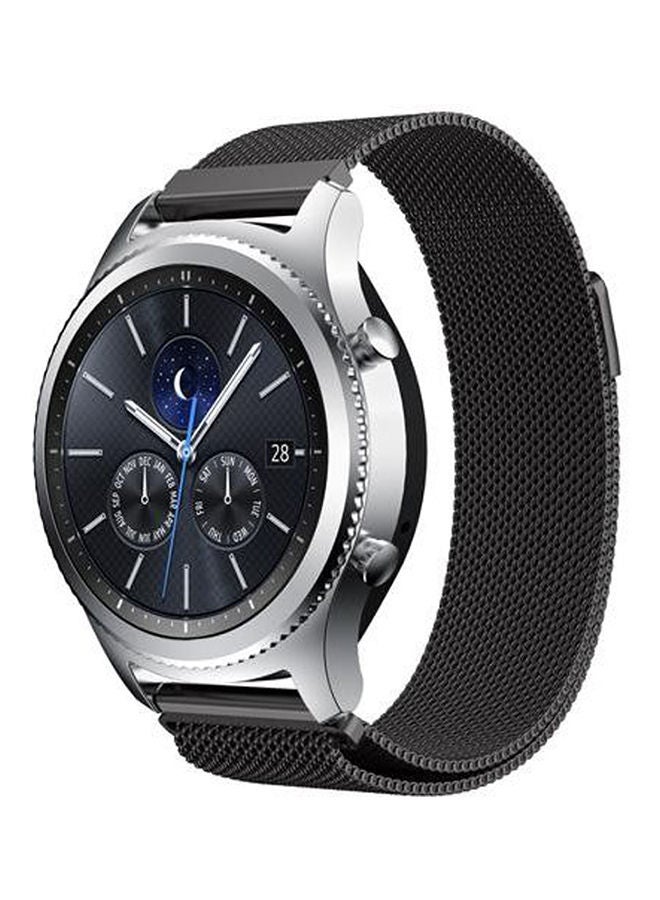 Generic - Gear S3 Frontier - Classic Watch Band, Milanese Loop Adjustable Stainless Steel Replacement Strap Bands Black - Image 1