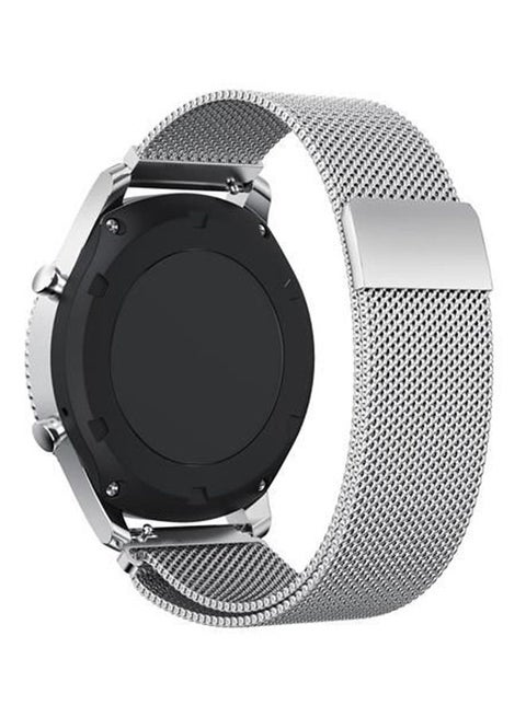 Gear S3 Frontier - Classic Watch Band,Milanese Loop Adjustable Stainless Steel Replacement Strap Bands Silver