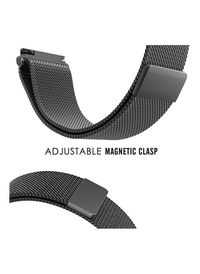 Generic - Samsung Gear S Band Galaxy Watch  Band Stainless Steel Belt Milanese Loop With Adjustable Magnetic Clasp For Gear S Classic  Frontier Smart Watch Band Black - Image 1