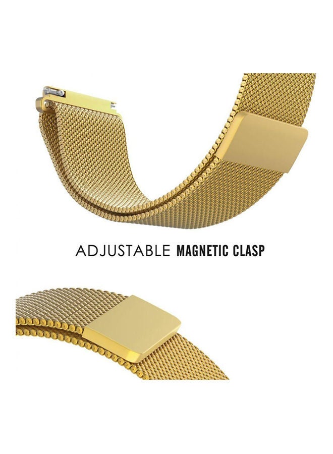 Generic - Samsung Gear S Band Galaxy Watch  Band Stainless Steel Belt Milanese Loop With Adjustable Magnetic Clasp For Gear S Classic  Frontier Smart Watch Band Gold Gold - Image 1