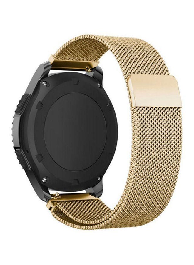 Generic - Samsung Gear S Band Galaxy Watch  Band Stainless Steel Belt Milanese Loop With Adjustable Magnetic Clasp For Gear S Classic  Frontier Smart Watch Band Gold Gold - Image 1
