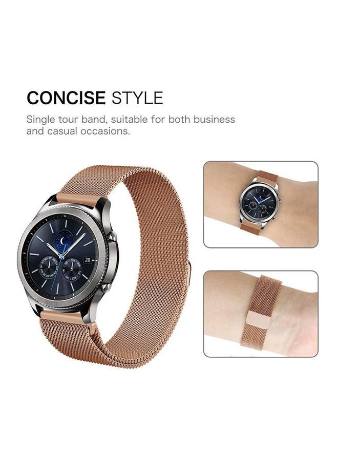 Generic - Samsung Gear S Band Galaxy Watch  Band Stainless Steel Belt Milanese Loop With Adjustable Magnetic Clasp For Gear S Classic  Frontier Smart Watch Band Rose Pink - Image 1
