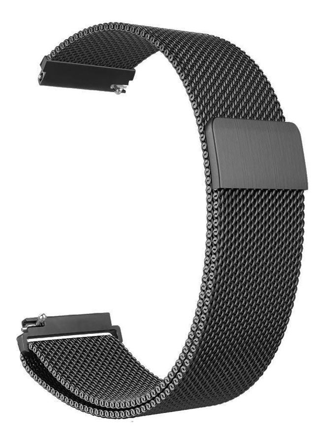 Generic - Samsung Gear S Band Galaxy Watch  Band Stainless Steel Belt Milanese Loop With Adjustable Magnetic Clasp For Gear S Classic  Frontier Smart Watch Band Black - Image 1