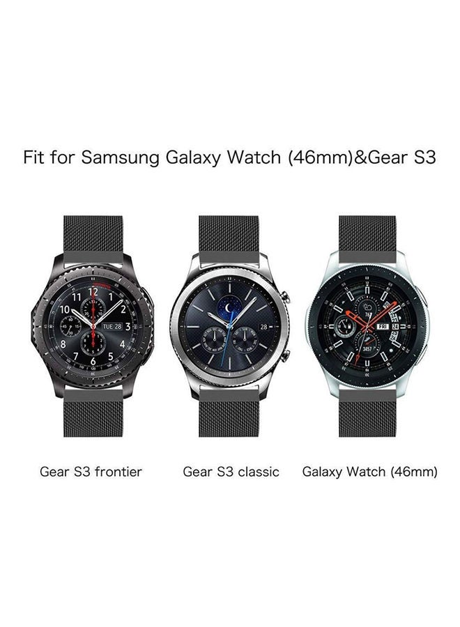 Generic - Samsung Gear S Band Galaxy Watch  Band Stainless Steel Belt Milanese Loop With Adjustable Magnetic Clasp For Gear S Classic  Frontier Smart Watch Band Black - Image 1