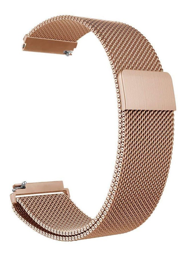 Generic - Samsung Gear S Band Galaxy Watch  Band Stainless Steel Belt Milanese Loop With Adjustable Magnetic Clasp For Gear S Classic  Frontier Smart Watch Band Rose Pink - Image 1