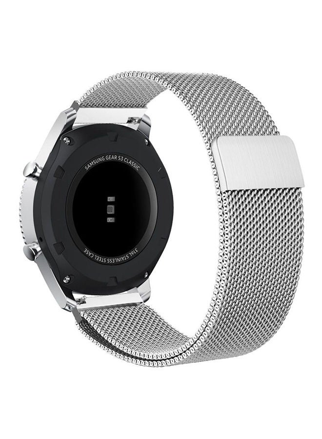 Samsung Gear S Frontier Band Premium Solid Milanese Stainless Steel Watch Bands Link Bracelet Strap For Samsung Gear S Classic Gear S Frontier Galaxy Watch  Smart Watch Fitness Silver - Image 4