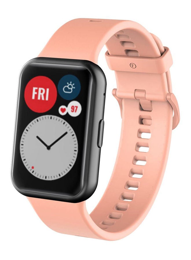 Generic Watch Fit 1 Replacement Band Silicone Smartwatch Strap(Only Compatible With Watch Fit 1) Pink  - Image 2