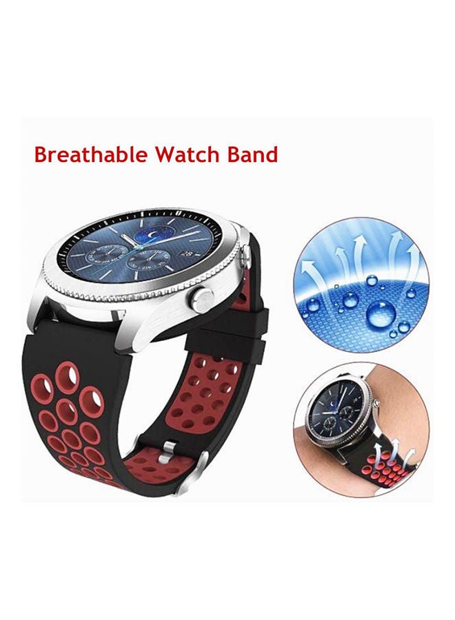 Replacement Belt Compatible For Gear S3 Frontier  Classic Watch Band , Soft Breathable Silicone Strap Replacement Watch Bands Compatible For Samsung Gear S3 And Galaxy Watch Black  - Image 4