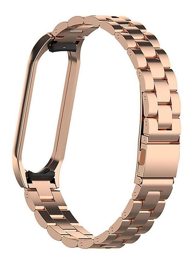Stainless Steel Replacement WristBand For Xiaomi Mi Band 5 Rose Gold