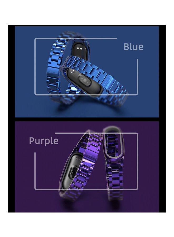 Generic - Stainless Steel Strap Bracelet For Xiaomi Mi Band 3 4 Blue - Image 1