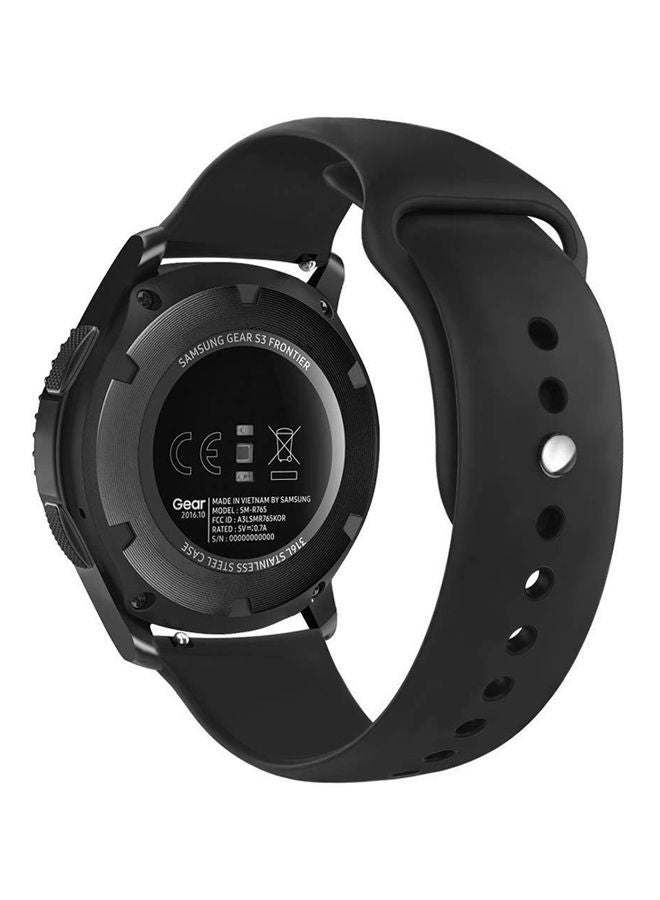 Sport Belt Compatible For Gear S3 Frontier / Classic Watch Band 22Mm Soft Silicone Strap Replacement Watch Bands Compatible For Samsung Gear S3 And Galaxy Watch 46Mm Black  - Image 1