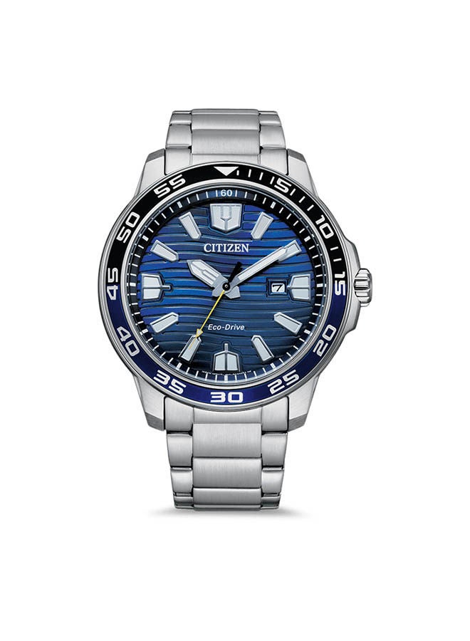 سيتيزن ساعة يد بعقارب وسوار من الإستانلس ستيل طراز AW1525-81L - 45 مم - فضي للرجال - Image 1