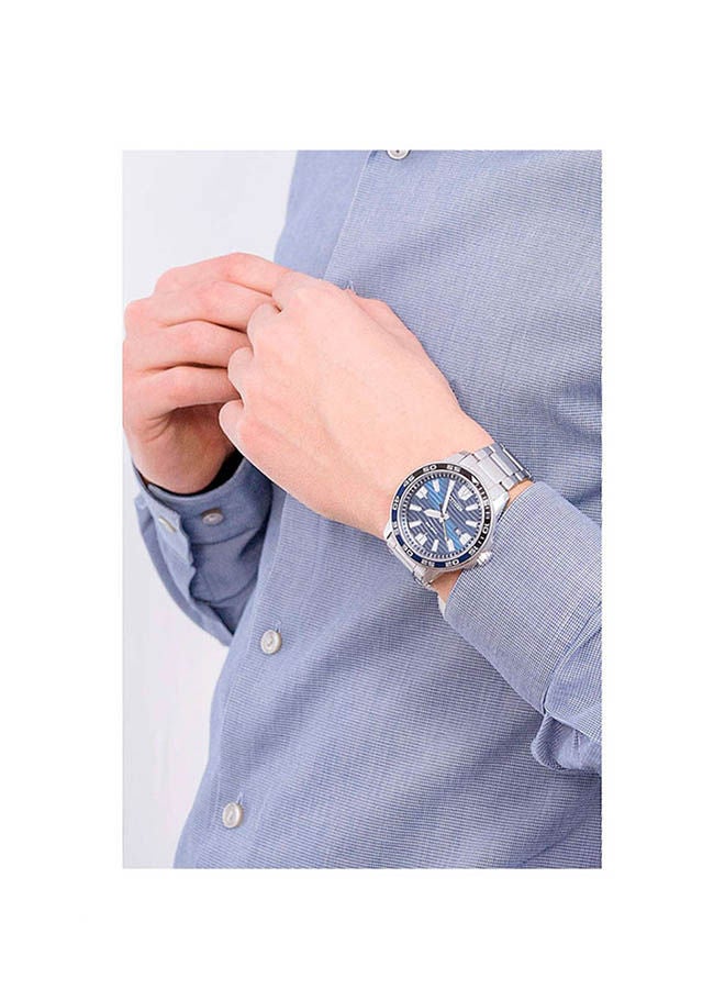 سيتيزن ساعة يد بعقارب وسوار من الإستانلس ستيل طراز AW1525-81L - 45 مم - فضي للرجال - Image 2