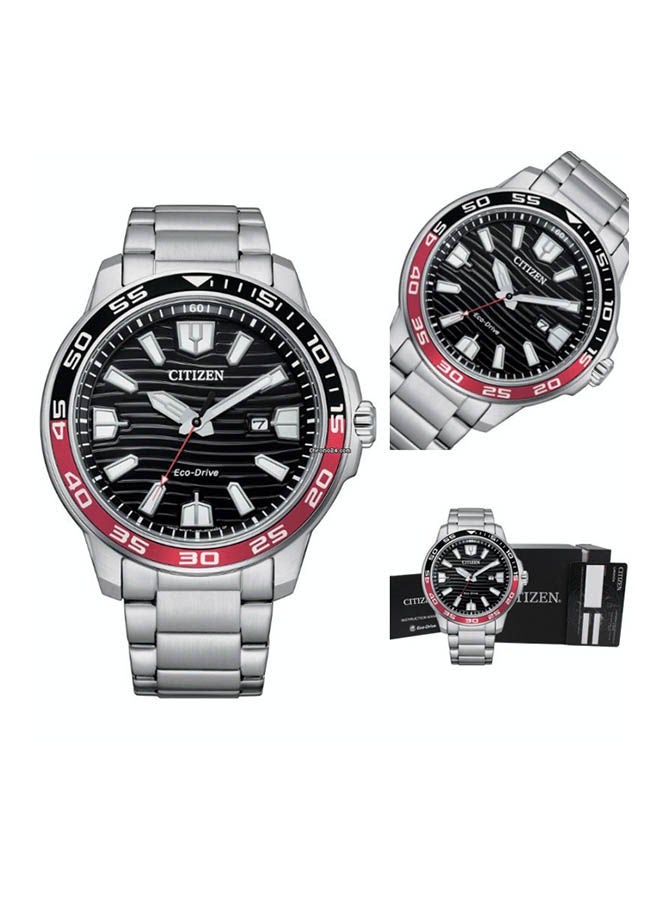 سيتيزن ساعة يد بعقارب وسوار من الإستانلس ستيل طراز AW1527-86E - قياس 45 مم - لون فضي للرجال - Image 2