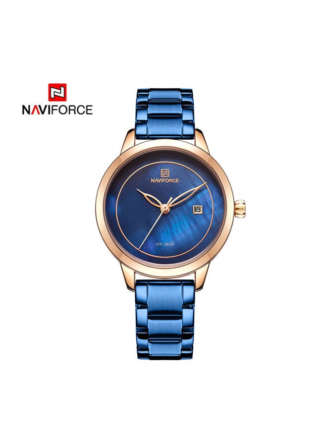 NAVIFORCE Women's Stainless Steel Analog Watch 5008-Rg-Be  - Image 1