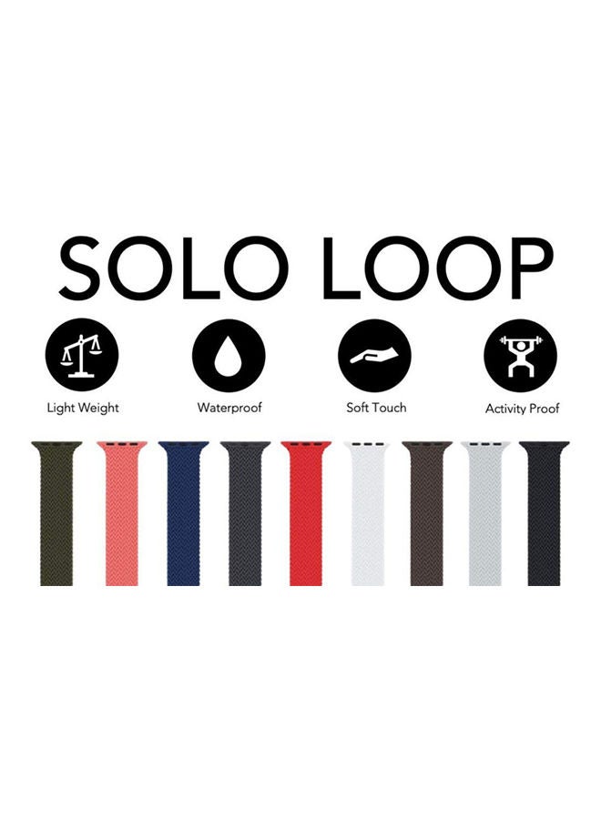 Generic - Braided Silicone Solo Loop Replacement Band For Apple Watch Blue - Image 1