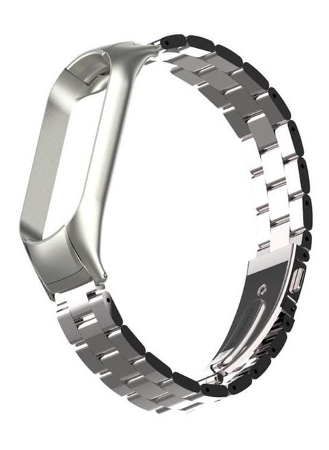 Xiaomi Mi Band 3-4 Double Spring Solid Three Stainless Steel Strap Silver