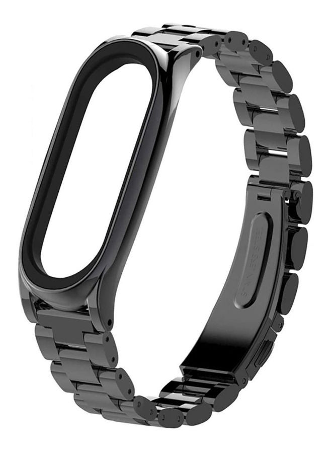 Xiaomi Mi Band 5 Double Spring Solid Stainless Steel Straps Black - Image 1