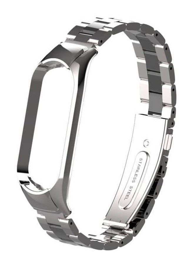 Xiaomi Mi Band 5 Double Spring Solid Three Stainless Steel Strap Black - Image 1