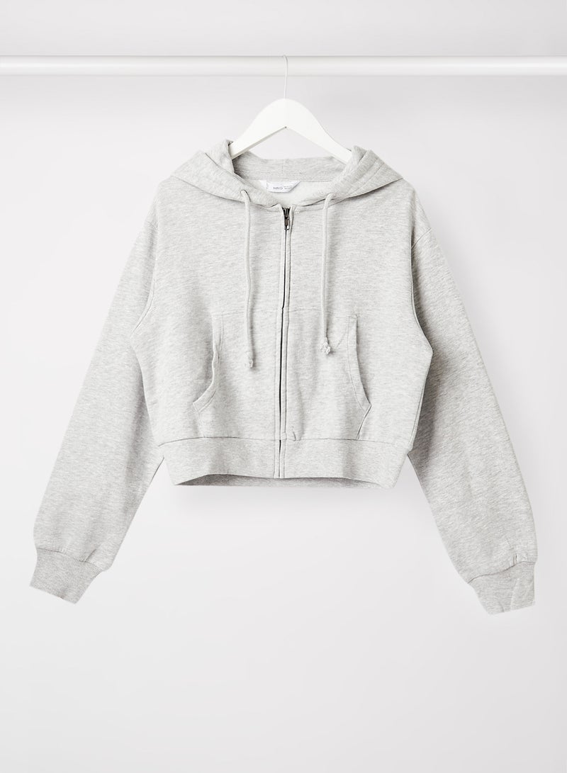 Girls Basic Zip Through Hoodie Grey - v1631383490/N50244364V_1