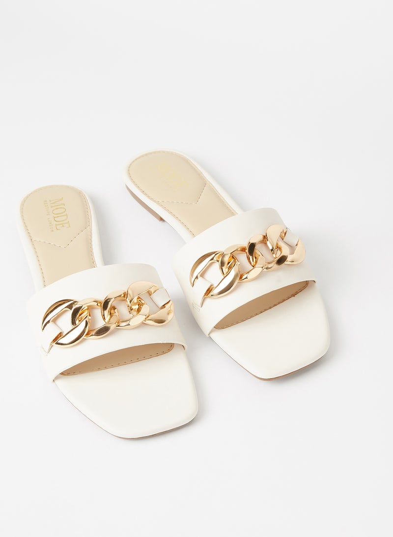 Mode By Red Tape Casual Flat Slides White - Image 2