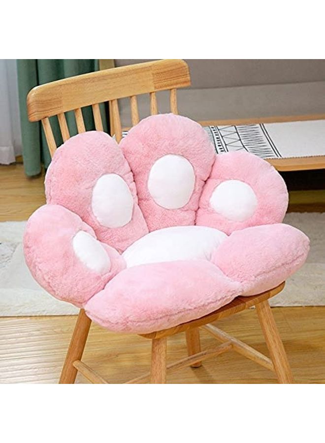 Multiuse Plush Cat Paw Design Chair Cushion Pink/White 80x70cm - v1631422189/N50808755A_1