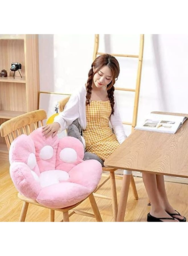 Multiuse Plush Cat Paw Design Chair Cushion Pink/White 80x70cm - v1631422189/N50808755A_2