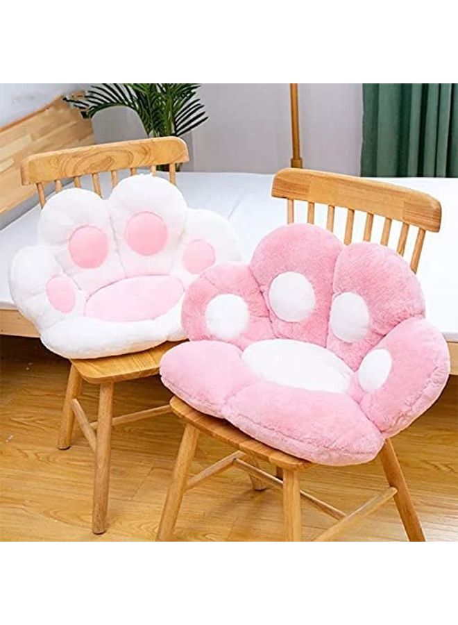 Multiuse Plush Cat Paw Design Chair Cushion Pink/White 80x70cm - v1631422189/N50808755A_6